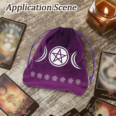 2Pcs Velvet Tarot Cards Storage Drawstring Bags ABAG-CN0001-67-1