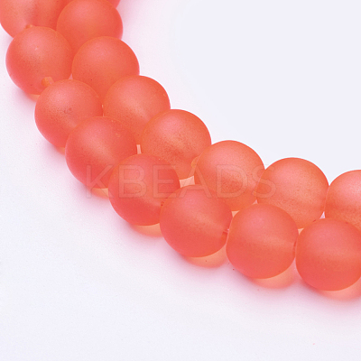 Baking Paint Transparent Glass Bead Strands GLAA-S031-8mm-27-1