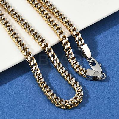 5MM 304 Stainless Steel Wheat Chain Necklaces for Women Men NJEW-Z093-04G-1