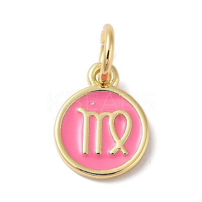 Real 18K Gold Plated Brass Enamel Charms KK-L216-001G-L04-1