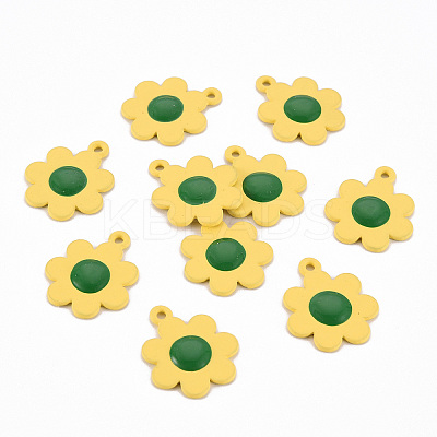 Spray Painted Alloy Enamel Pendants PALLOY-T075-128B-RS-1