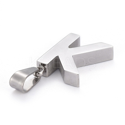 Non-Tarnish 304 Stainless Steel Letter Pendants X-STAS-H127-K-P-1