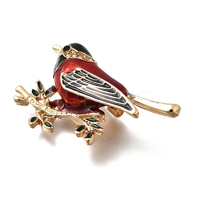 Bird Zinc Alloy Rhinstone Brooches JEWB-V001-04B-1