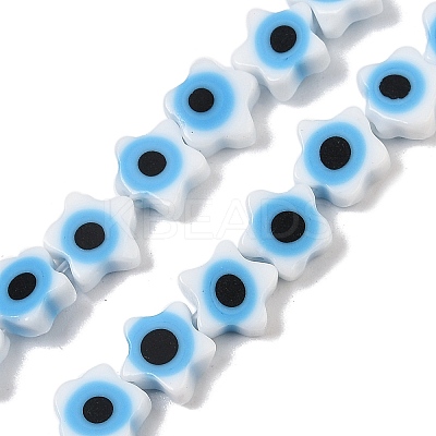 Handmade Evil Eye Lampwork Beads Strands LAMP-G166-02-1