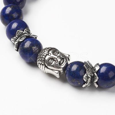 Natural Lapis Lazuli(Dyed) Stretch Bracelets BJEW-JB03251-03-1