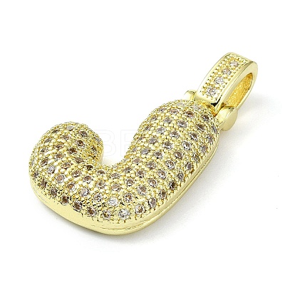 Brass Micro Pave Clear Cubic Zirconia Pendants KK-M279-01G-J-1