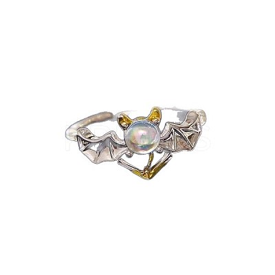 Adjustable Alloy and Glass Cuff Rings FS-WG0ACF8-02-1