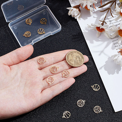 12Pcs 2 Styles Stainless Steel Charms STAS-ME0002-87-1