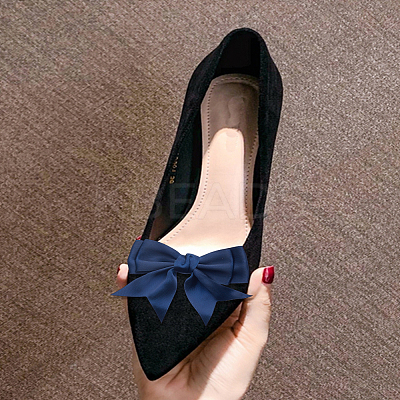 2Pcs Detachable Ribbon Satin Bowknot Shoe Decoration AJEW-LP0001-35-1