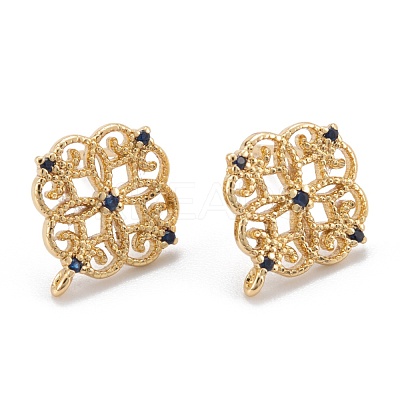 Brass Stud Earring Findings KK-K251-05G-02-1