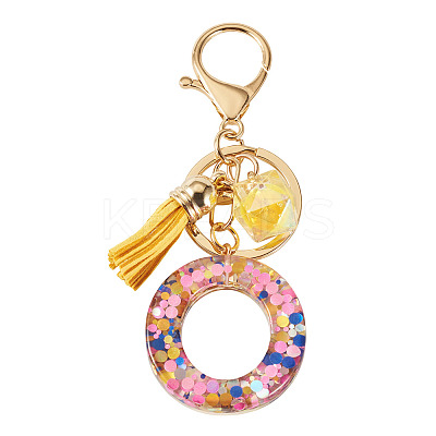 Alloy Resin Polygon Keychains KEYC-TADJ0002-03G-O-1