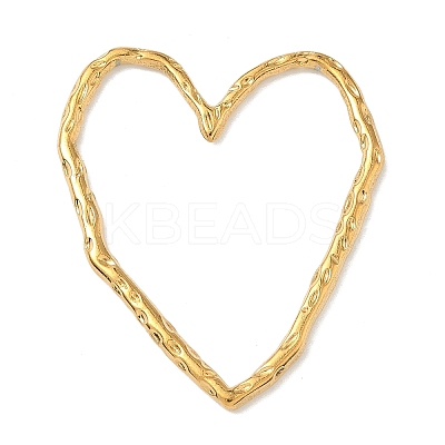 304 Stainless Steel Textured Heart Linking Rings STAS-G373-02G-03-1