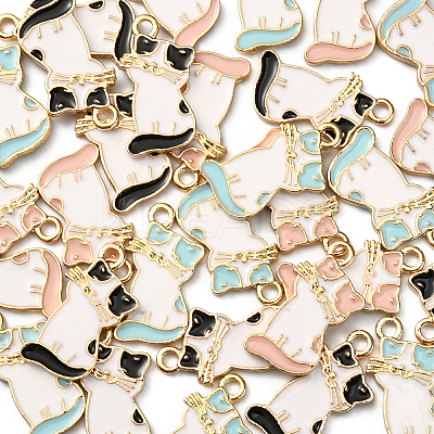 30Pcs 3 Colors Alloy Enamel Pendants PALLOY-CJ0002-04-1