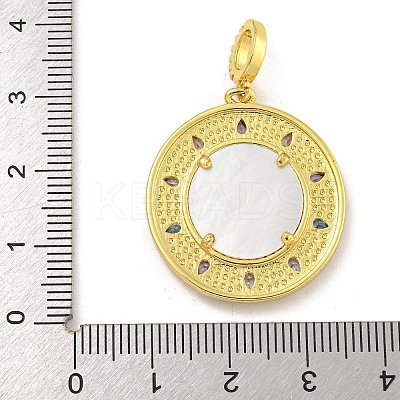 Rack Plating Brass Micro Pave Cubic Zirconia Pendants KK-G513-86G-1