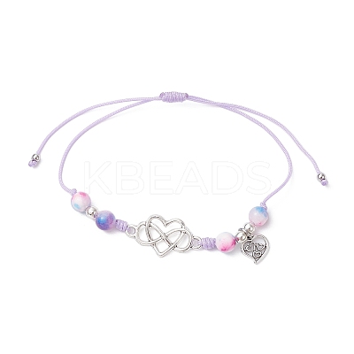 Natural Dyed White Jade Braided Bead Bracelets BJEW-JB09823-03-1