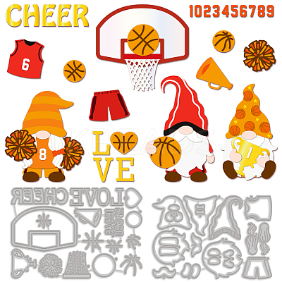 Basketball Theme Carbon Steel Cutting Dies Stencils DIY-WH0309-1389-1