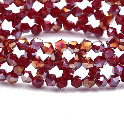 Bling Glass Beaded Stretch Bracelet BJEW-N018-03-04-1