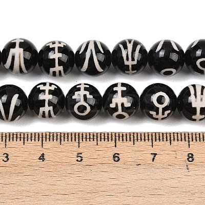 Tibetan Style dZi Beads Strands G-G328-A07-10mm-1