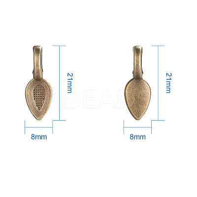Tibetan Style Glue-on Flat Pad Bails PALLOY-PH0005-01AB-1