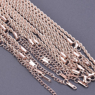 304 Stainless Steel Rope Chain Necklaces HK1037-3-1