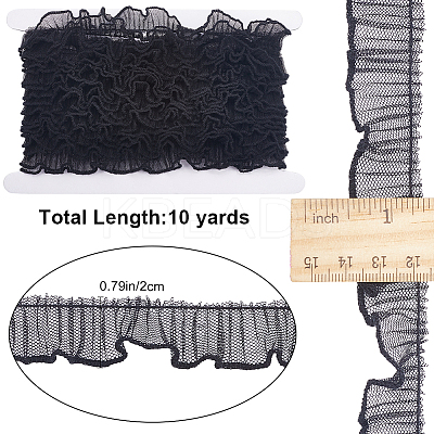 10 Yards Polyester Pleated Lace Trim OCOR-GF0003-52B-1