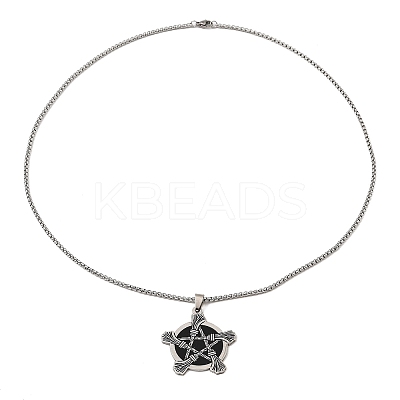 Non-Tarnish 201 Stainless Steel Pendant Necklaces LS-NJEW-B095-03-1