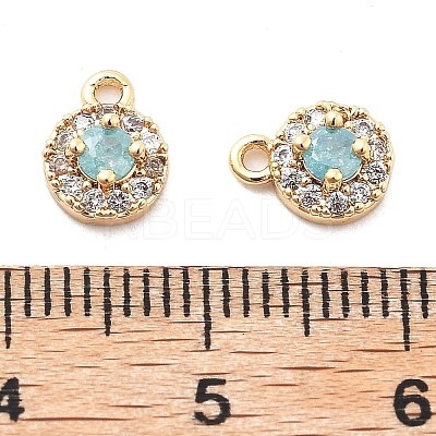 Brass Micro Pave Cubic Zirconia Charms KK-L222-001G-01-1