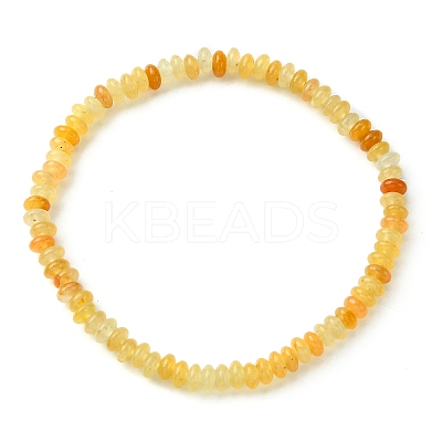 Natural Yellow Aventurine Flat Round Beaded Stretch Bracelets for Women BJEW-JB09717-02-1