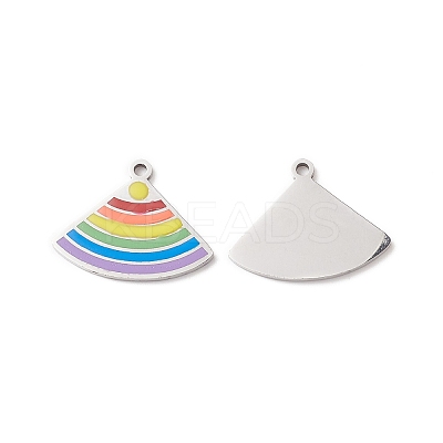 304 Stainless Steel Enamel Pendants FIND-A029-09P-1