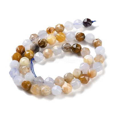 Natural Blue Chalcedony Beads Strands G-NH0021-A11-01-1