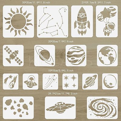 17Pcs 17 Styles PET Hollow Out Drawing Painting Stencils Sets DIY-WH0383-0044-1