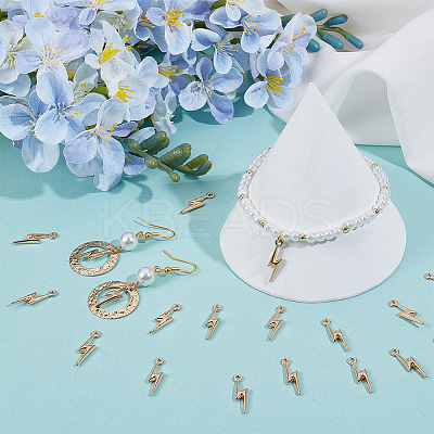 4Sets Alloy Lightning Bolt Pendant FIND-SC0017-54-1