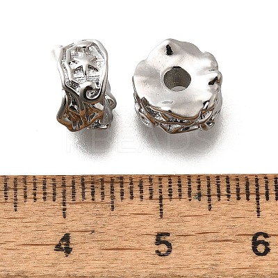 Brass Micro Pave Cubic Zirconia Beads KK-M318-21P-1