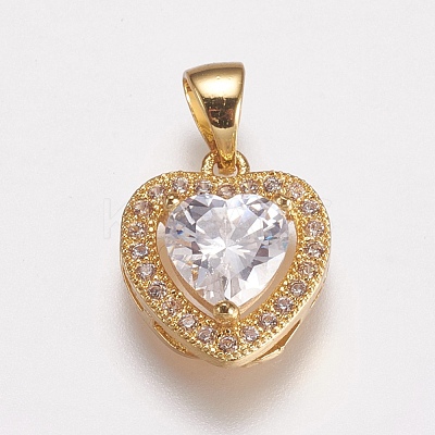Brass Micro Pave Cubic Zirconia Charms ZIRC-E143-58B-G-1