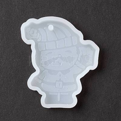 Christmas Theme DIY Santa Claus Pendant Silicone Statue Molds DIY-K054-12-1