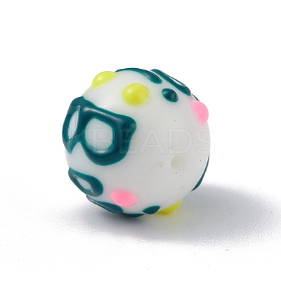 Opaque Painted Glass Beads GLAA-B001-01F-1