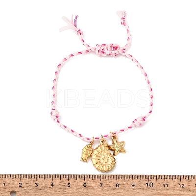 304 Stainless Steel Charm Bracelets BJEW-D369-02G-1
