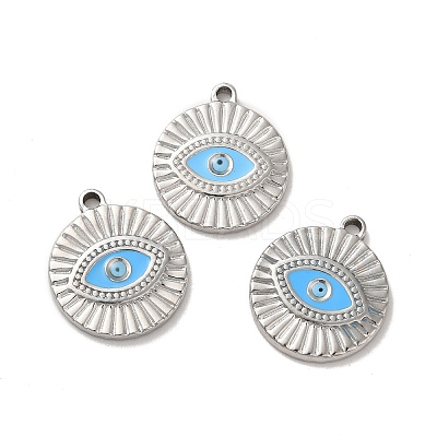 304 Stainless Steel Enamel Pendants STAS-Q001-29P-1