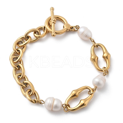 Stainless Steel Cable Chains Link Bracelets BJEW-F485-02G-1