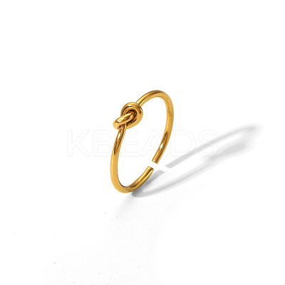 Minimalist 304 Stainless Steel Knot Open Cuff Rings EO4616-5-1