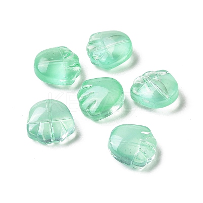 Transparent Spray Painted Glass Beads GLAA-I050-12D-1