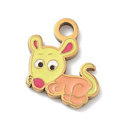 304 Stainless Steel Enamel Pendants LS-STAS-G374-01G-06-1