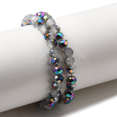 Electroplate Glass Faceted Rondelle Beads Strands EGLA-D020-4x3mm-M3-1