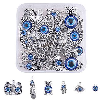 25Pcs 5 Style Alloy Enamel Pendants FIND-SZ0002-88-1