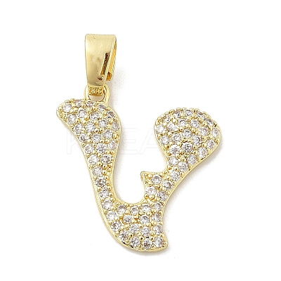 Brass Micro Pave Cubic Zirconia Pendants ZIRC-C012-01G-22-1