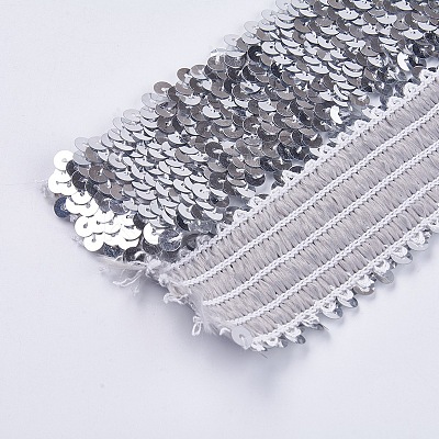 Plastic Paillette Elastic Beads LS-PVC-WH001-A04-45mm-1