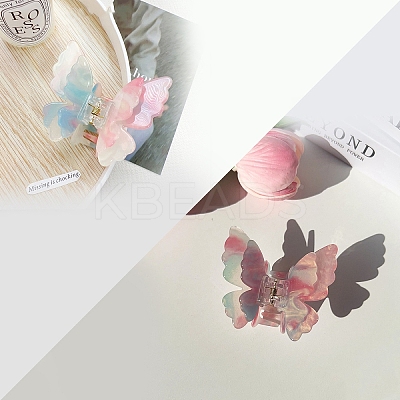 Double Layered Butterfly Acrylic Claw Hair Clips PW-WG6EC97-04-1