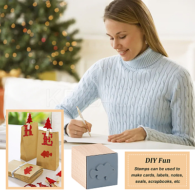 Wooden Stamps with Rubber DIY-WH0002-65A-1