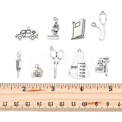 36Pcs 9 Styles Tibetan Style Alloy Pendants TIBE-FP0001-03-1