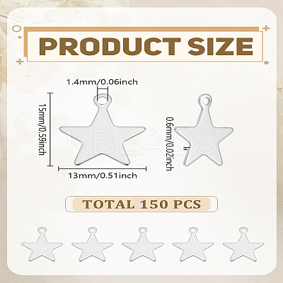 150Pcs 201 Stainless Steel Charms STAS-LP0002-99-1